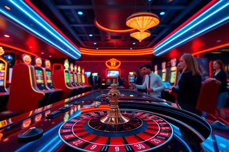 Experience the excitement of fenix168's dynamic online casino gaming with vibrant neon lights and thrilling action.