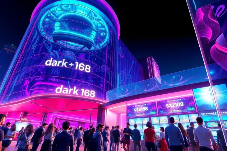 Join the vibrant nightlife at the dark168 casino, showcasing its dazzling architecture and energy.