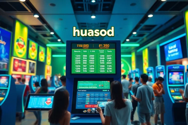 The dynamic atmosphere of huaysod's online lottery platform featuring engaging players and real-time results.