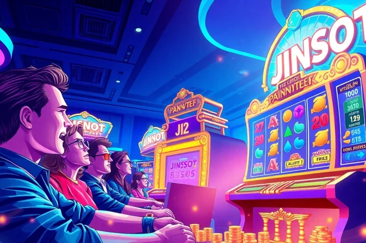 Exciting scene of players enjoying the vibrant JINSLOT online gaming experience.