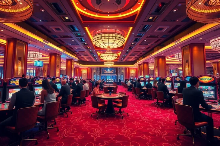 Enjoy the ambiance of Ku Casino featuring players engaged at lively gaming tables.