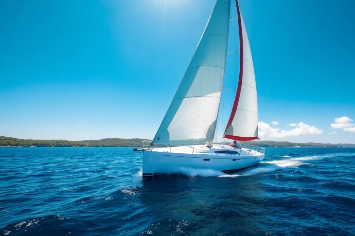 Experience the thrill of j88 sailing with a performance sailboat gliding over blue waters.