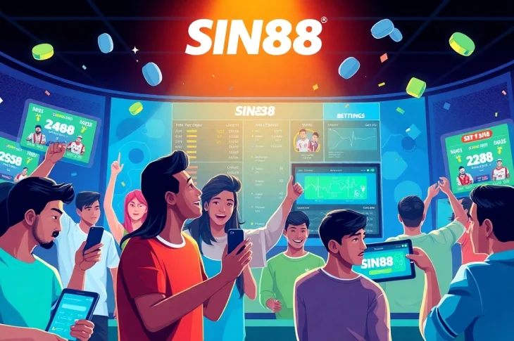 Discover the thrilling SIN88 online sports betting experience with diverse participants engaged in excitement.