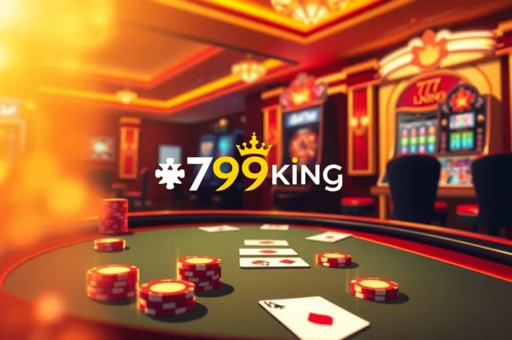 Experience the excitement of betting at nhà cái 79king with a vibrant illustration of a dynamic casino atmosphere.