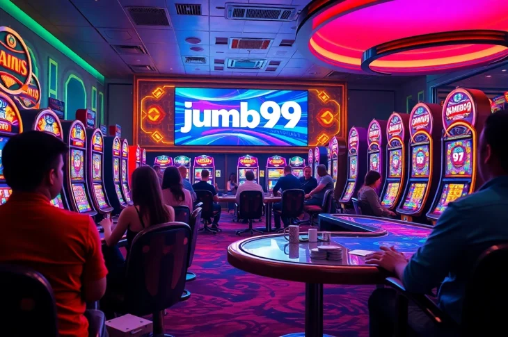 Engage with the thrilling casino atmosphere at jumbo99 with vibrant gaming elements and lively players.