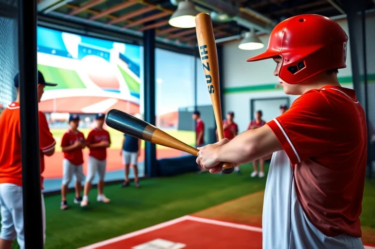 Hit Club athletes practicing with high-tech simulators during training.