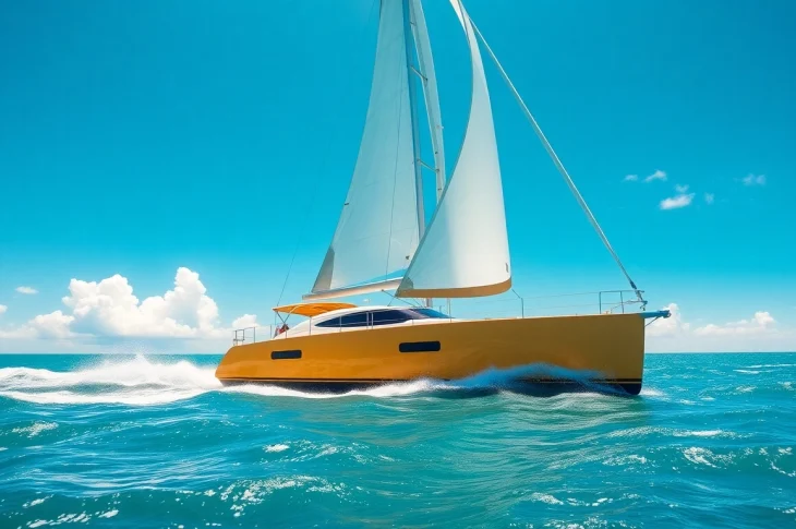 The J88 sailboat gliding through turquoise waters, showcasing speed and elegance under a blue sky.