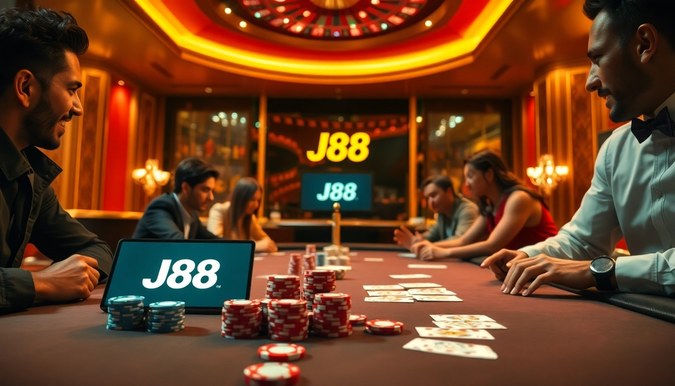 Experience the thrill of high-stakes poker at J88 Casino, where players test their luck and skill.
