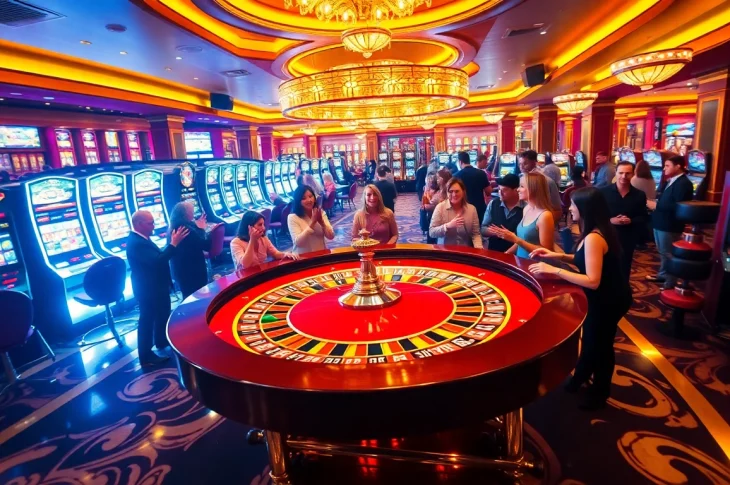Experience the thrill of winning at https://68gamebai.download/ with dynamic casino gameplay featuring roulette, vibrant lights, and engaging players.