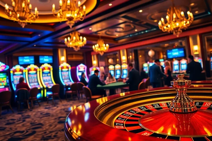 Experience the thrill of betting at a lively casino showcasing https://shbets.net/ with roulette tables and poker games.