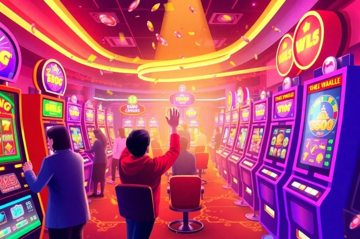 Celebrate the thrills of panen123 JP alternatif with players winning big at vibrant slot machines.