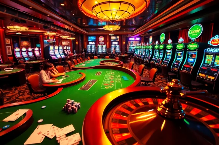 Experience the thrill of winning at https://78winone.com/ with vibrant casino tables and colorful slot machines.