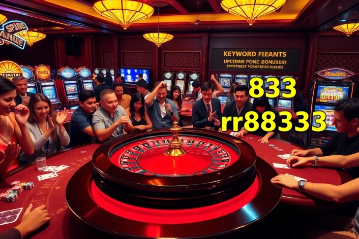 Players enjoy a thrilling roulette game at rr88333, surrounded by vibrant casino energy.