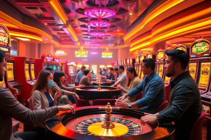 Experience the excitement of panen123 JP alternatif with players engaged in thrilling slot games.