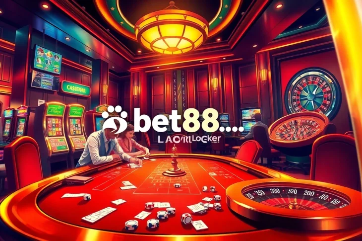 Engage with the thrilling atmosphere of bet88vn.locker's casino experience featuring lively poker games and vibrant slots.