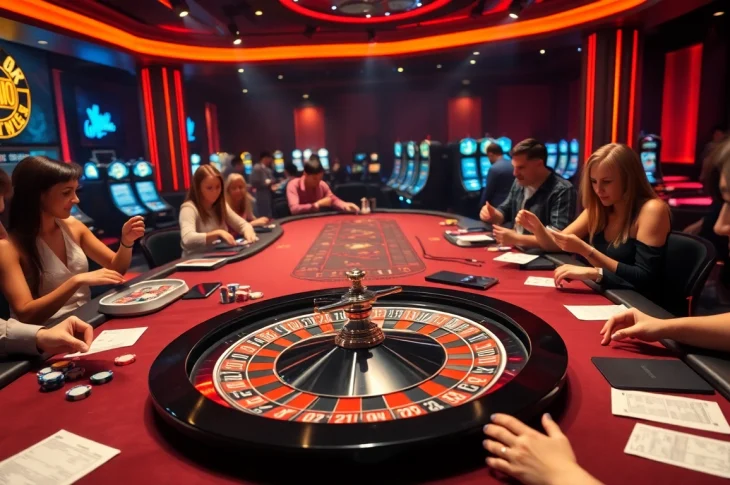 Casino med svensk licens: Players eagerly placing bets at an exciting roulette table.