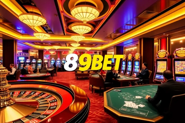Enjoy the thrilling atmosphere of nhà cái 89BET with vibrant casino gaming scenes showcasing roulette, poker, and slots.