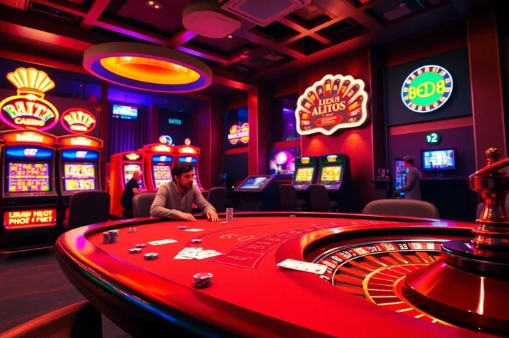 Experience the excitement of bet88vn.locker with a lively poker game and flashing slot machines in the casino.