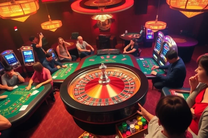 Experience the thrill of gaming at https://japanesecasino-online.com/ with vibrant roulette tables and energetic players.