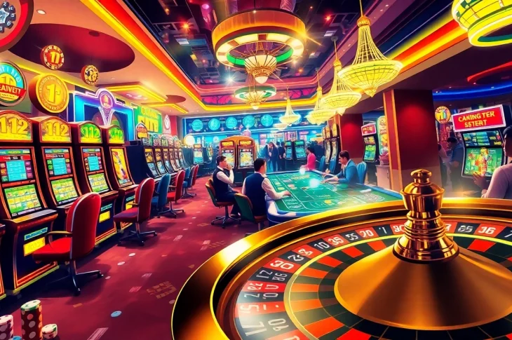 Discover the excitement at hm88 com with engaging players at a vibrant poker table surrounded by thrilling casino action.