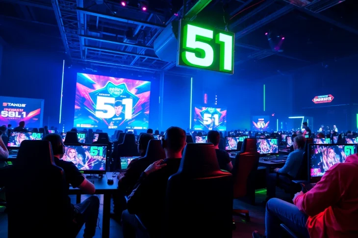 Players actively enjoying the 51 game, showcasing an immersive esports experience with vibrant visuals.